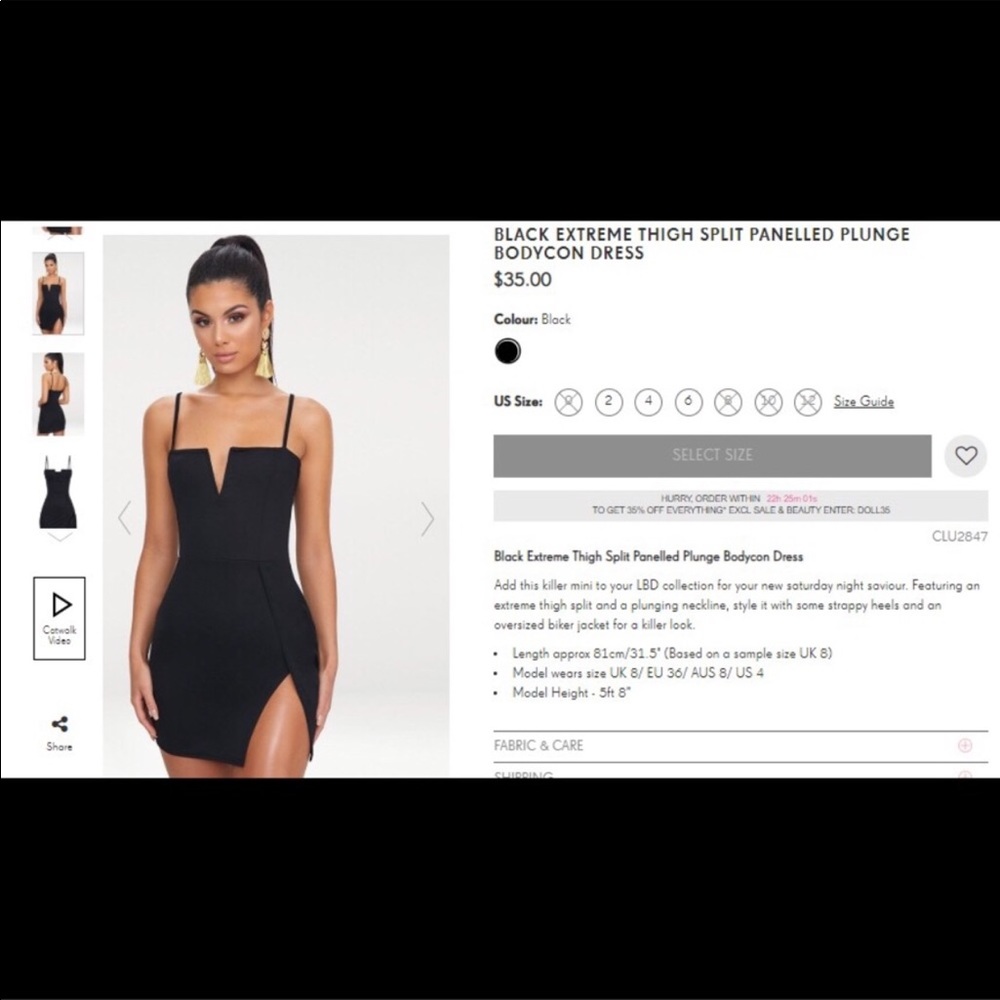 BLACK THIGH SPLIT PANELLED PLUNGE BODYCON DRESS